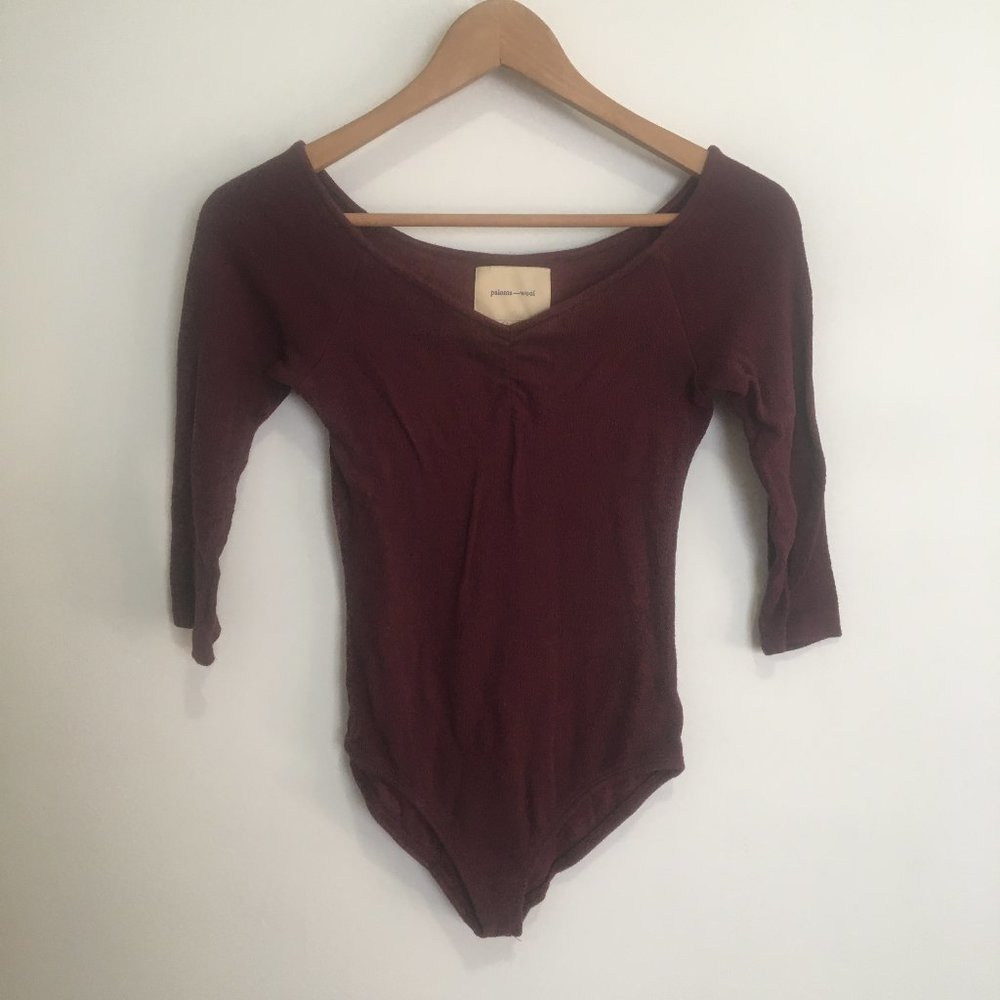 Paloma Wool Alejandra Bodysuit, Dark Mauve, Size Small